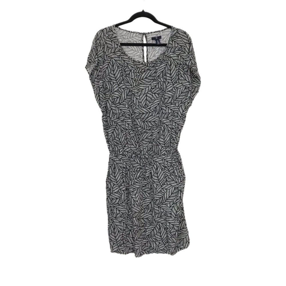 Gap Palm Leaf Dress With Pockets Women's Size M Black/White Lightweight